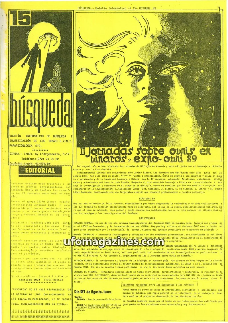 Cover of Busqueda Boletin issue 15: BÚSQUEDA