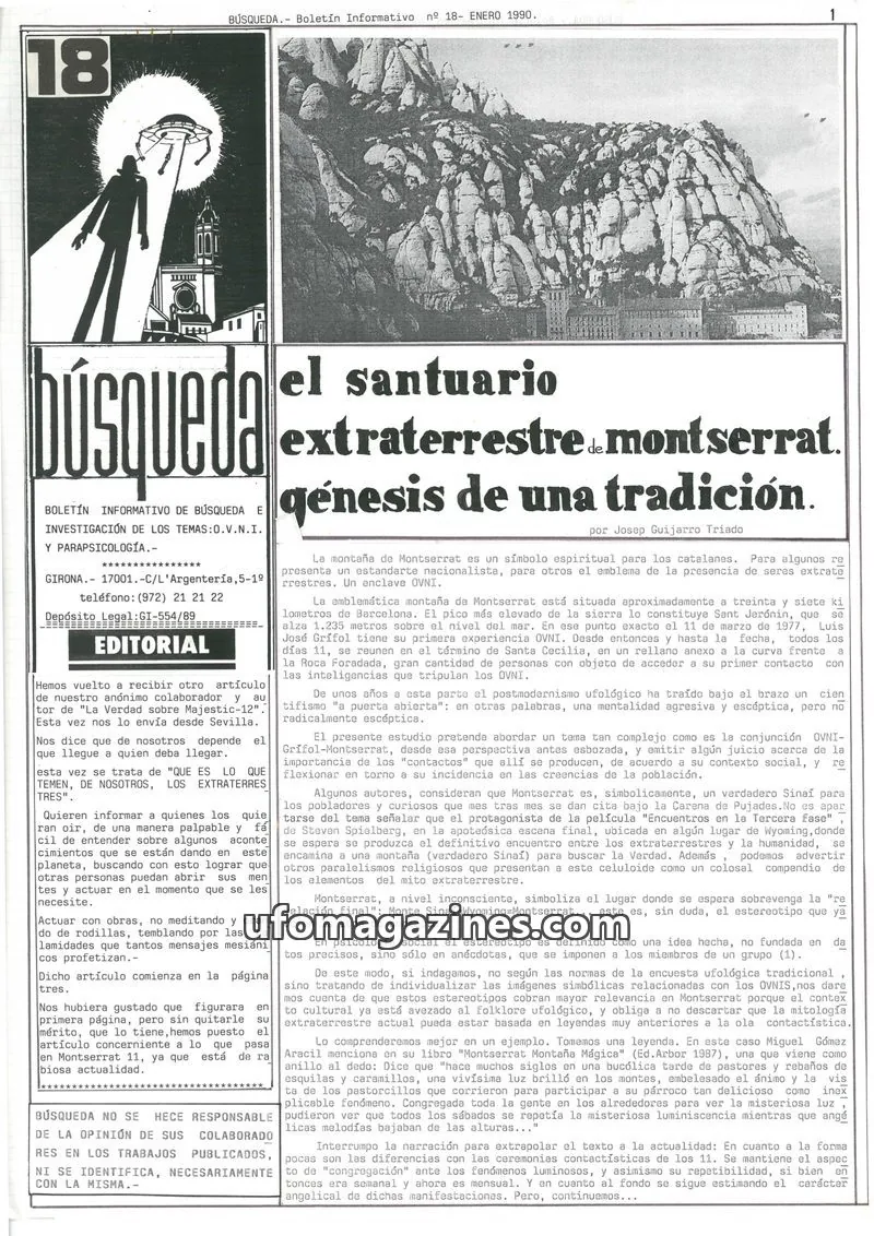 Cover of Busqueda Boletin issue 18: BÚSQUEDA