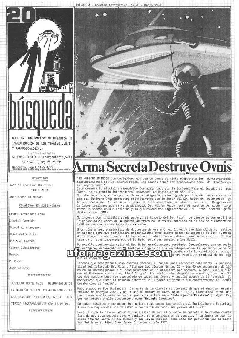 Cover of Busqueda Boletin issue 20: BÚSQUEDA