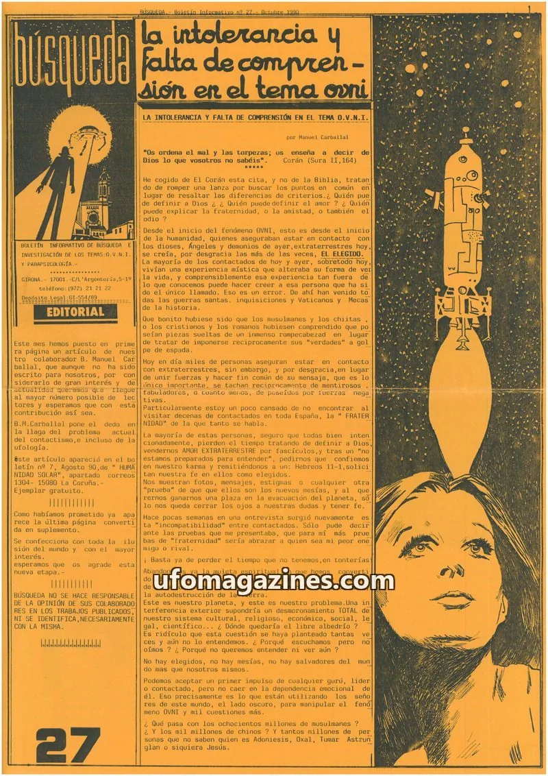 Cover of Busqueda Boletin issue 27: BÚSQUEDA