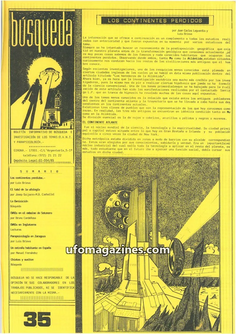 Cover of Busqueda Boletin issue 35: búsqueda