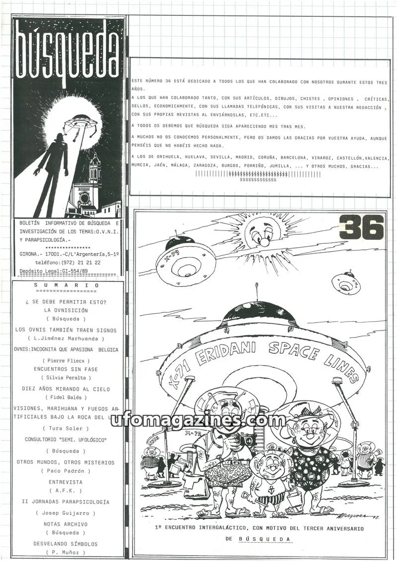 Cover of Busqueda Boletin issue 36: Búsqueda