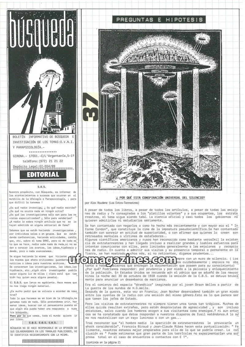 Cover of Busqueda Boletin issue 37: Búsqueda
