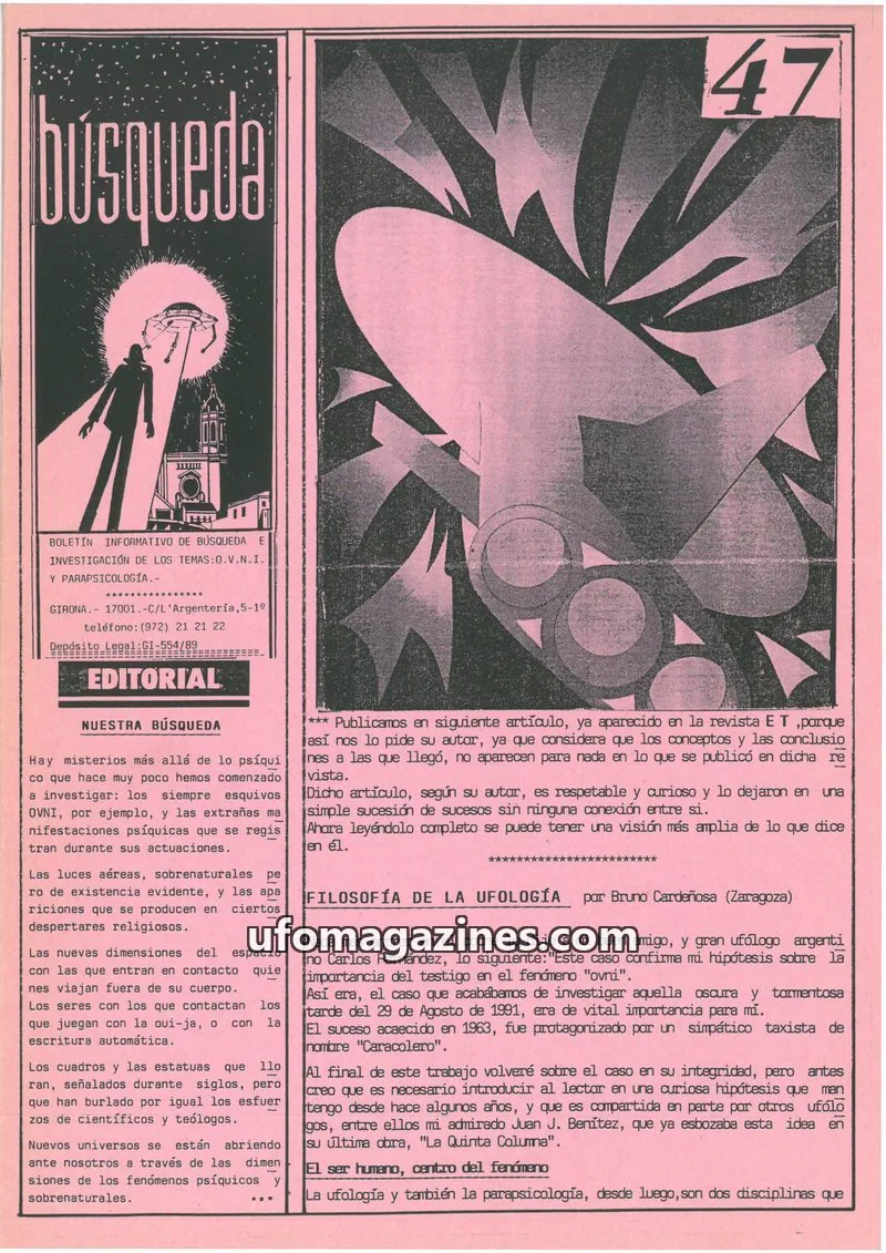 Cover of Busqueda Boletin issue 47: BÚSQUEDA