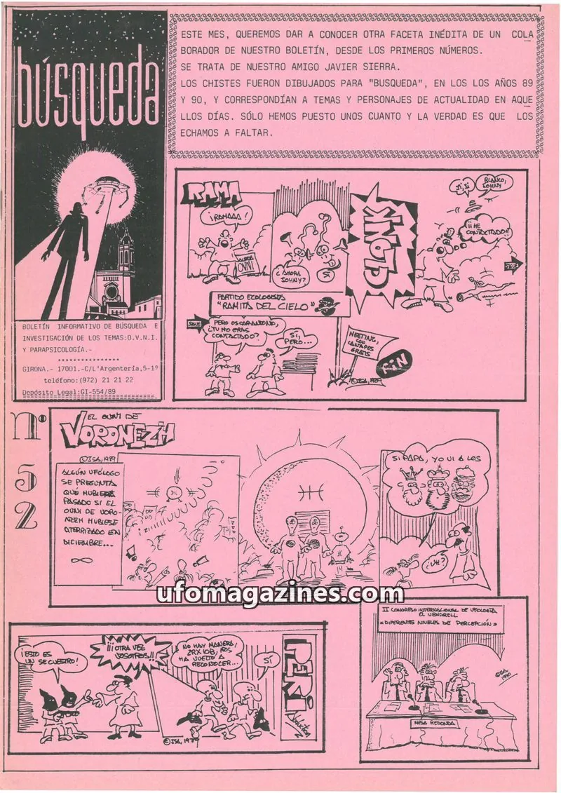 Cover of Busqueda Boletin issue 52: BÚSQUEDA