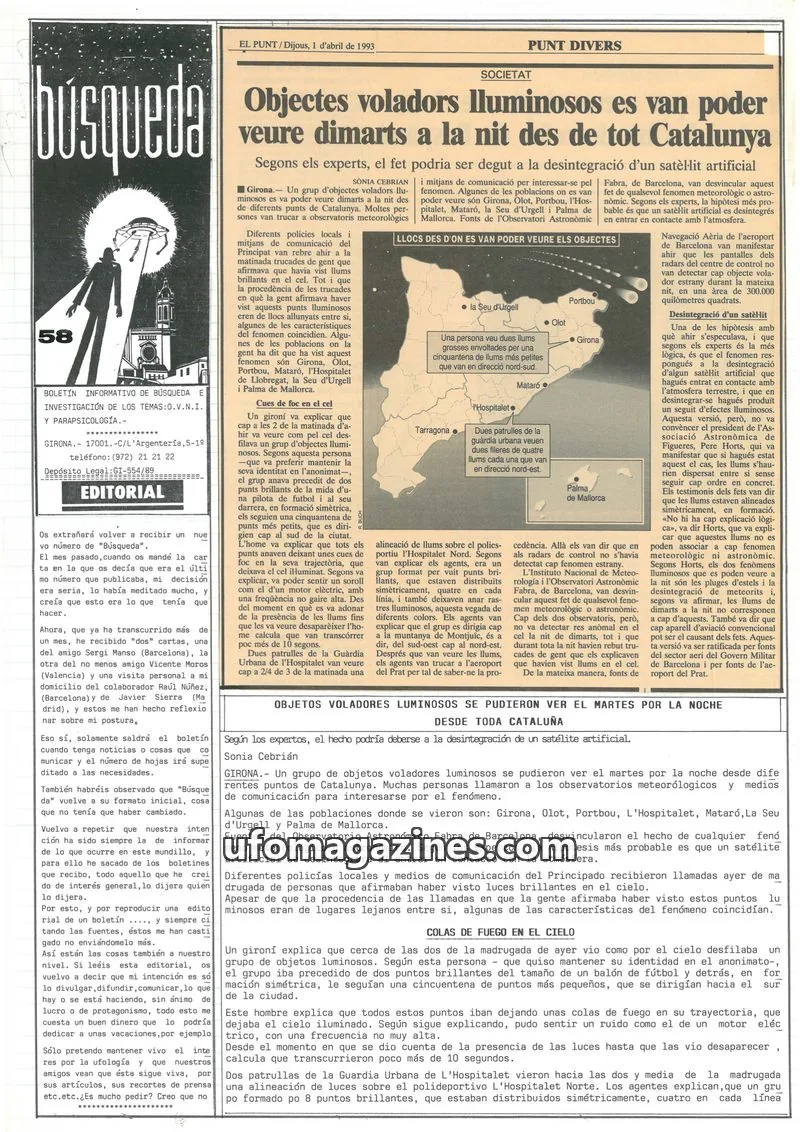 Cover of Busqueda Boletin issue 58: BÚSQUEDA