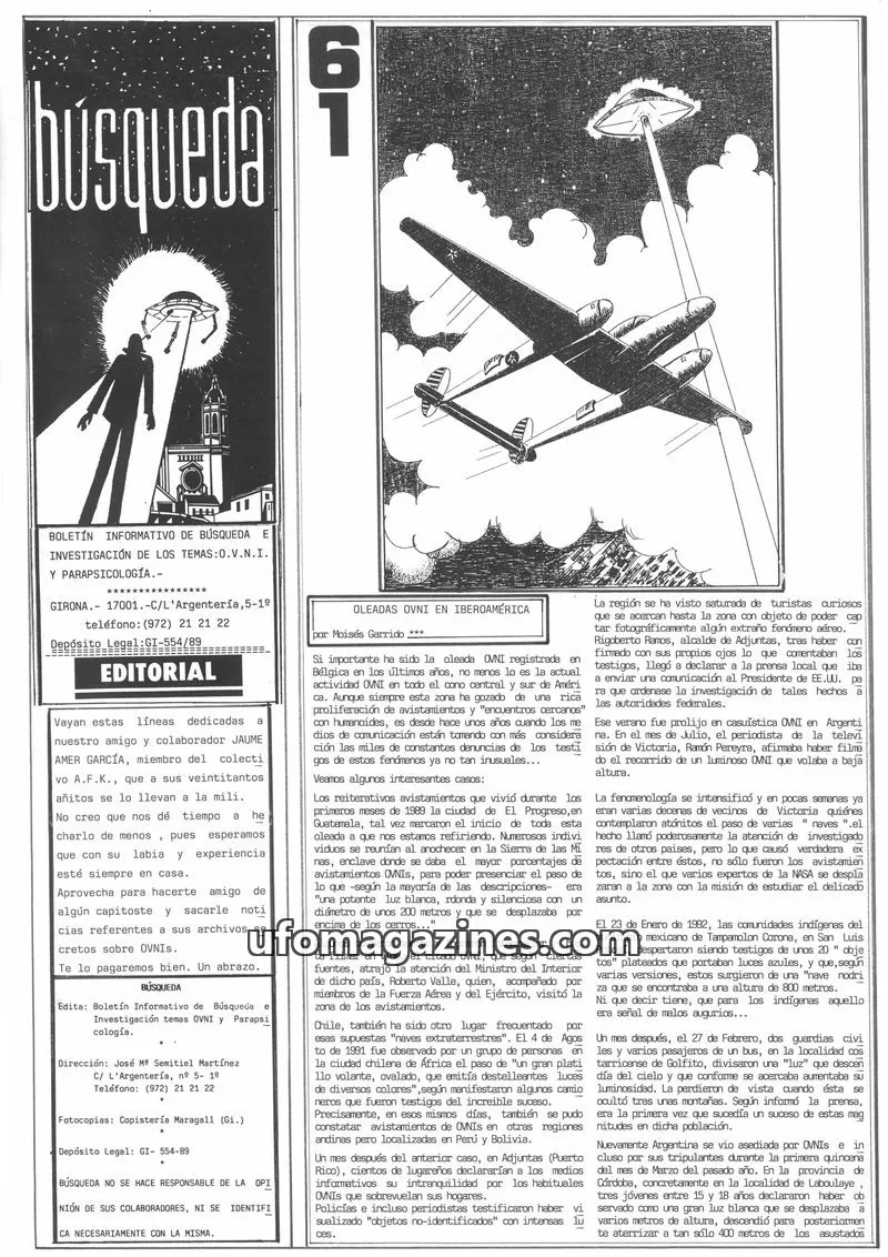 Cover of Busqueda Boletin issue 61: BÚSQUEDA