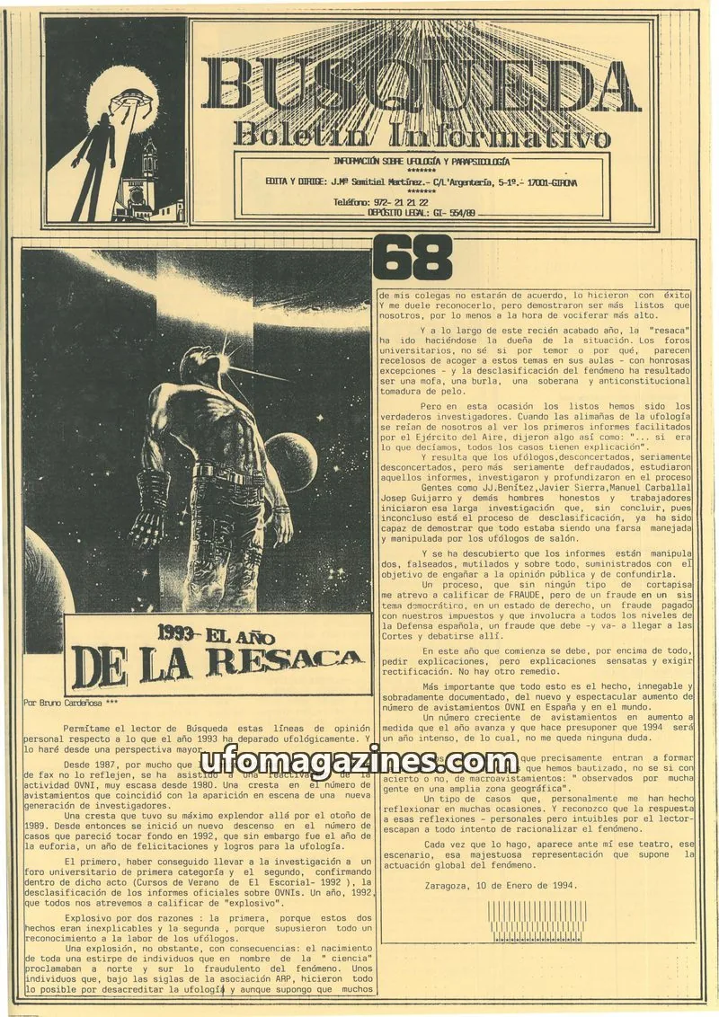 Cover of Busqueda Boletin issue 68: BUSQUEDA