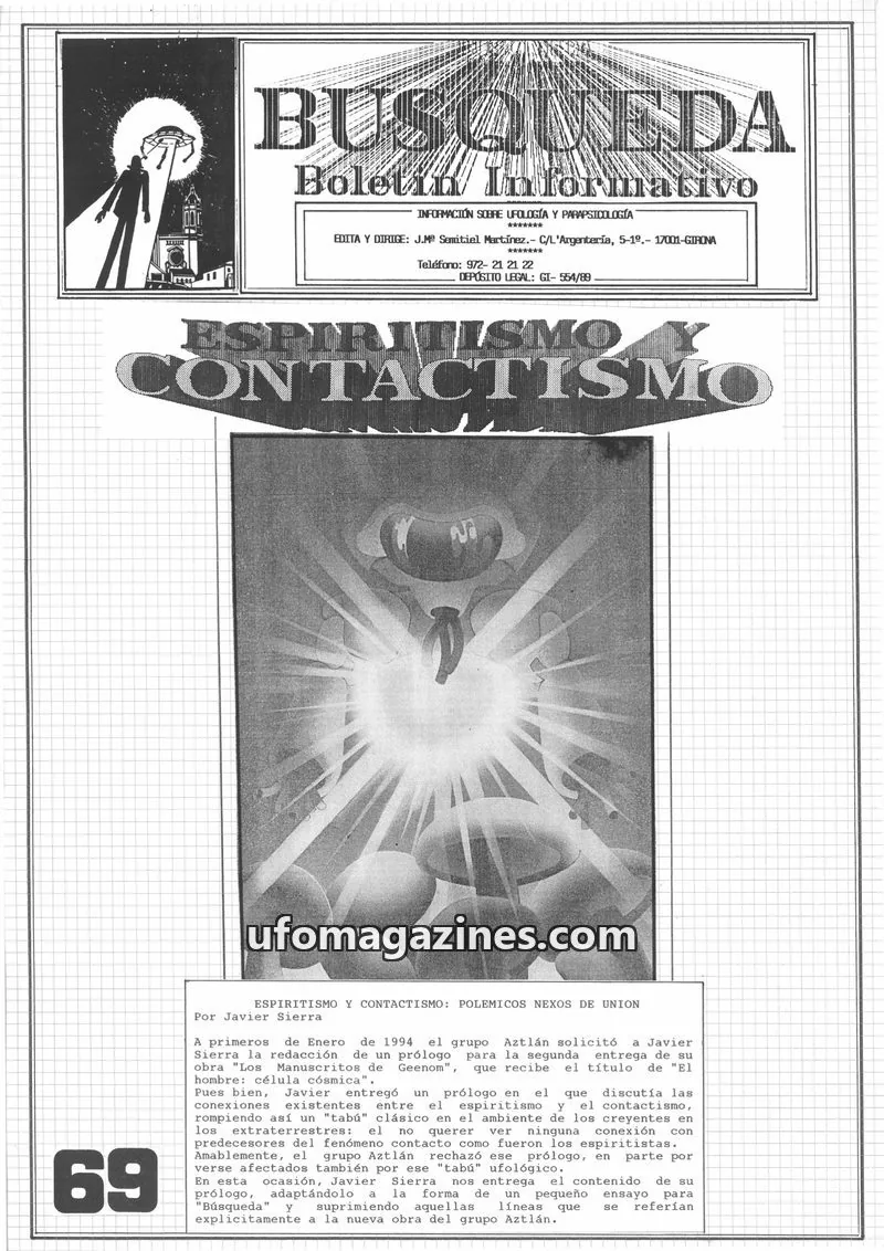 Cover of Busqueda Boletin issue 69: BÚSQUEDA