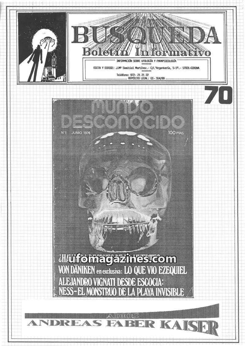 Cover of Busqueda Boletin issue 70: BUSQUEDA Boletin Informativo
