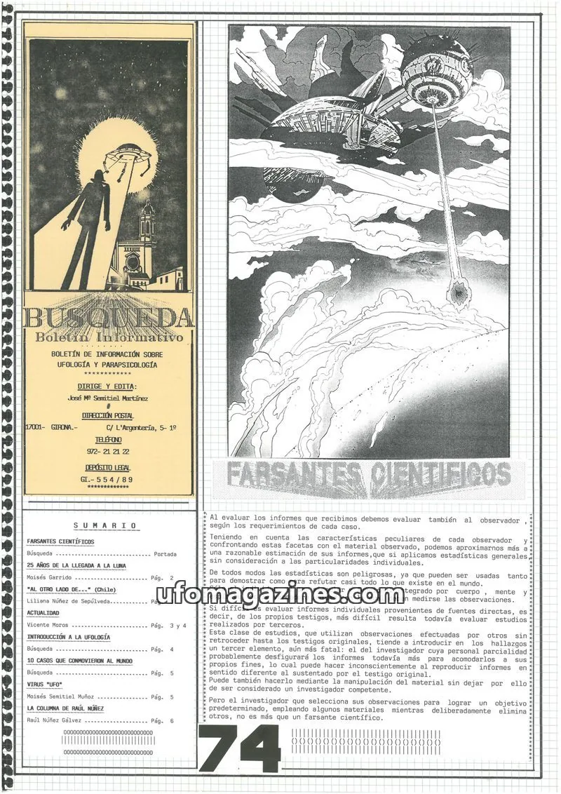 Cover of BUSQUEDA issue 74: BUSQUEDA