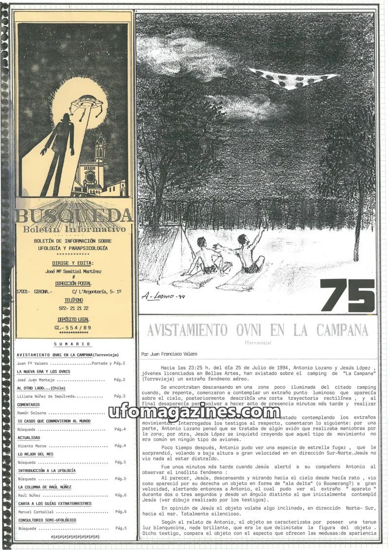 Cover of Busqueda Boletin issue 75: BUSQUEDA