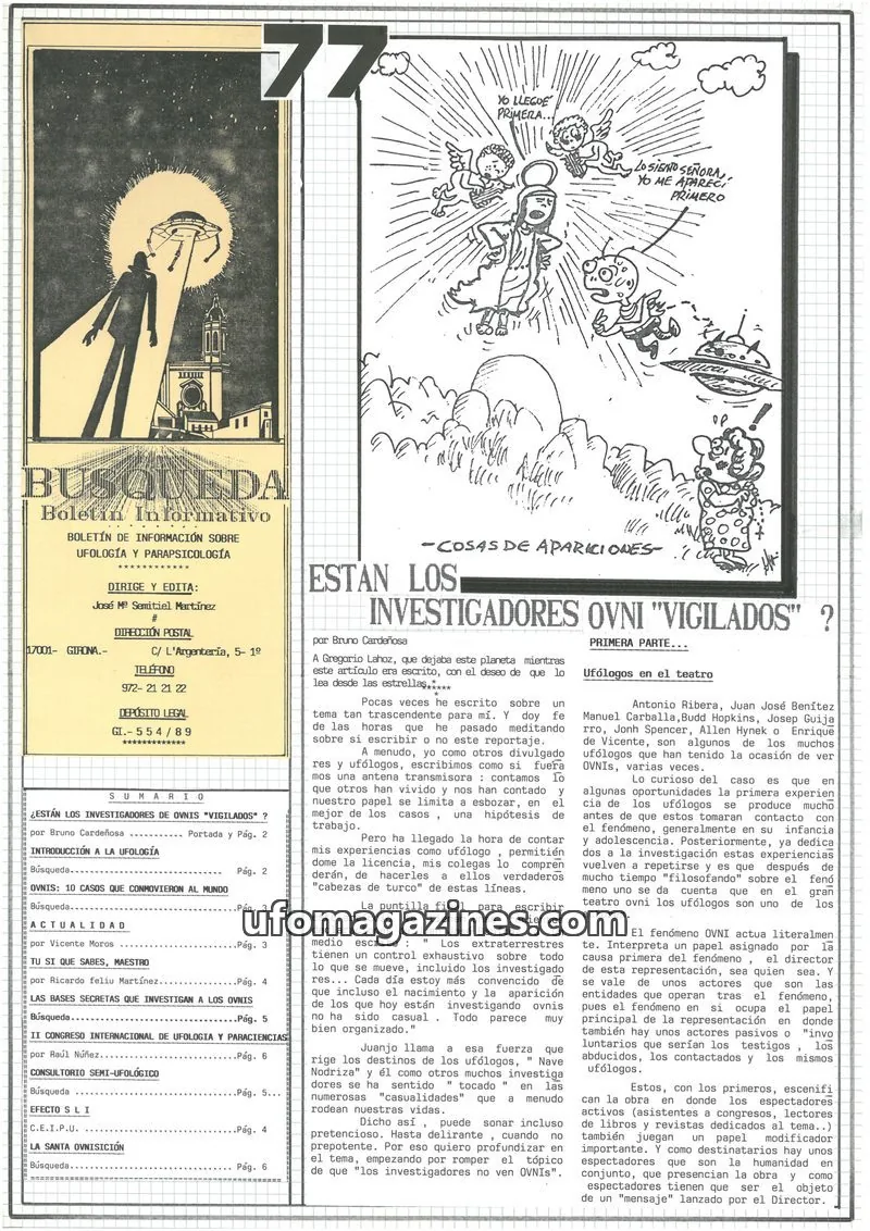 Cover of Busqueda Boletin issue 77: BUSQUEDA