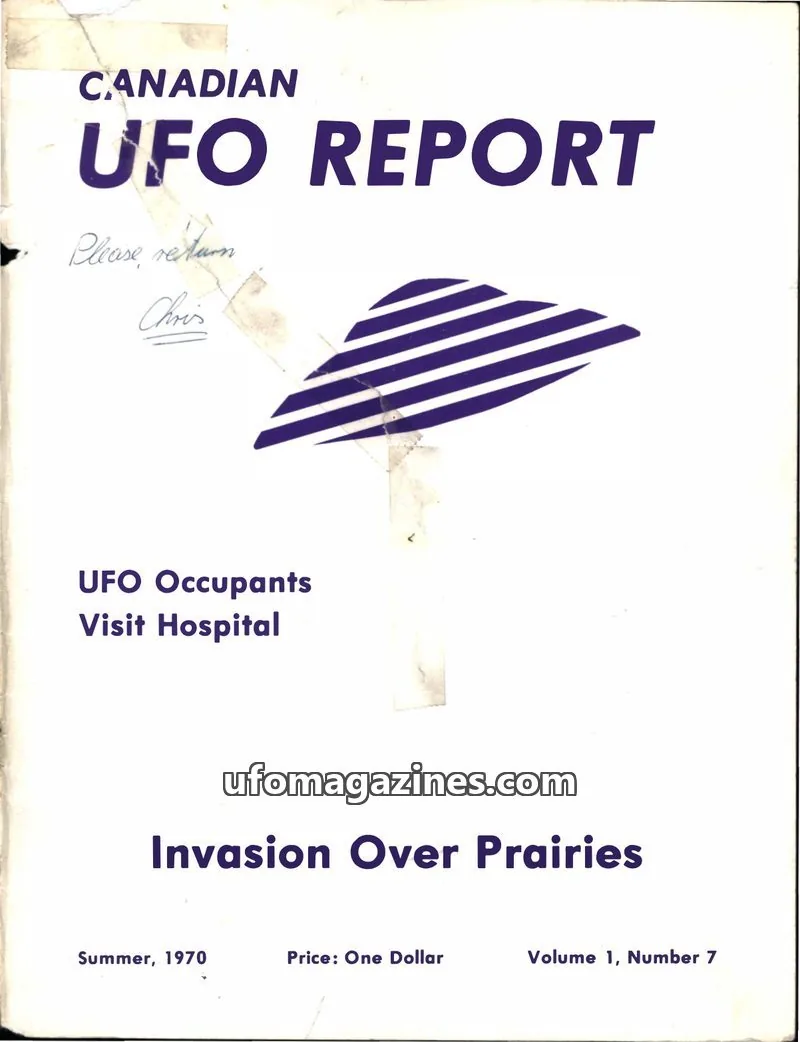 Cover of Canadian UFO Report (Magor) issue Number 7: CANADIAN UFO REPORT
