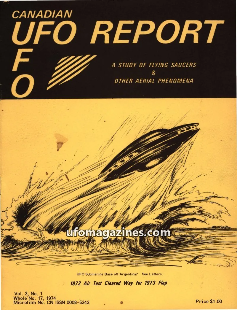 Cover of Canadian UFO Report (Magor) issue Vol. 3, No. 1: CANADIAN UFO REPORT