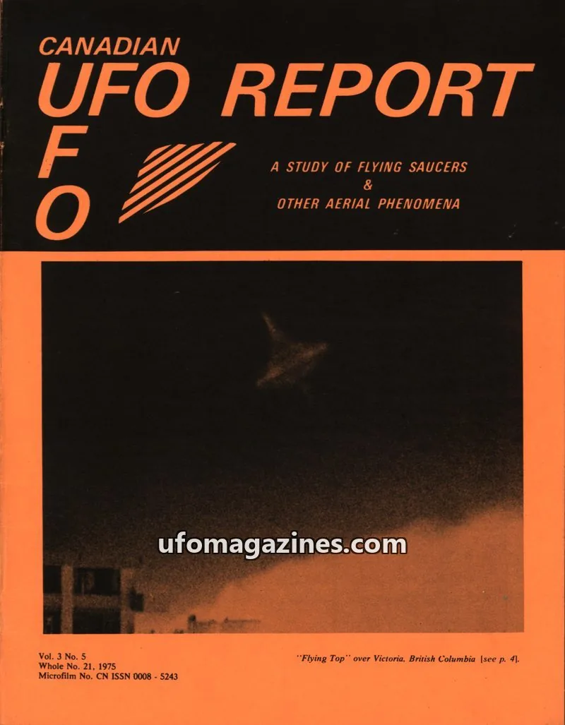 Cover of Canadian UFO Report (Magor) issue Vol. 3 No. 5: CANADIAN UFO REPORT