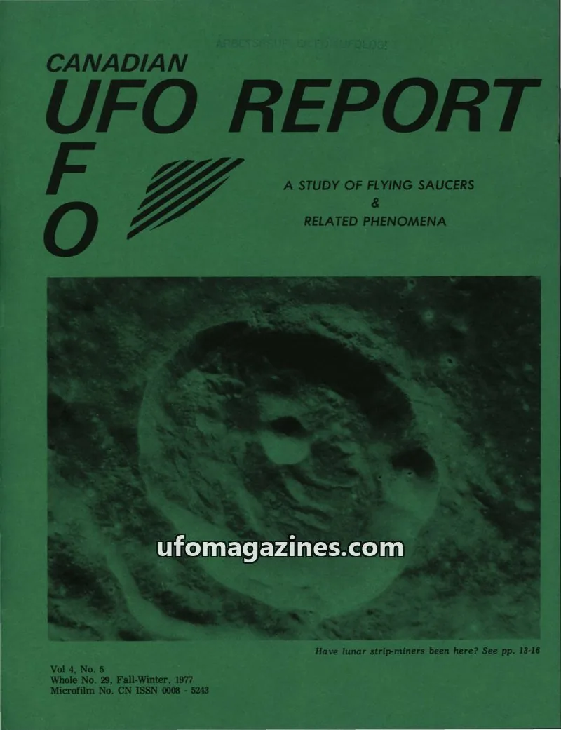 Cover of Canadian UFO Report (Magor) issue Vol 4, No. 5: CANADIAN UFO REPORT