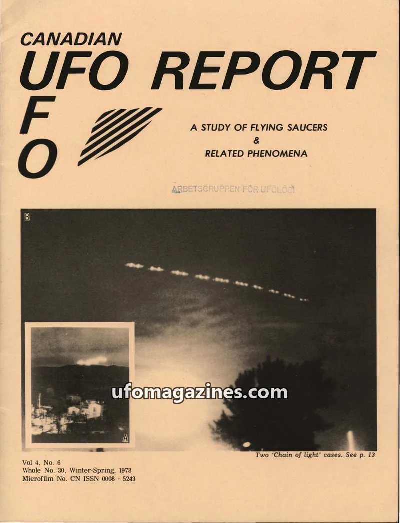 Cover of Canadian UFO Report (Magor) issue Vol 4, No. 6: CANADIAN UFO REPORT
