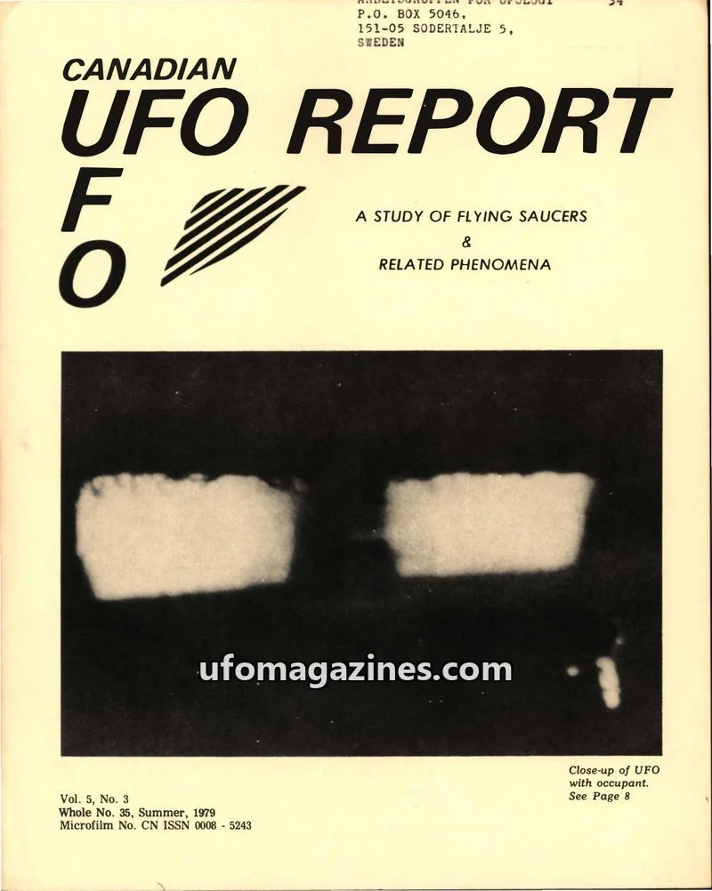 Cover of CUFOR Publications Limited issue Vol. 5, No. 3: CANADIAN UFO REPORT