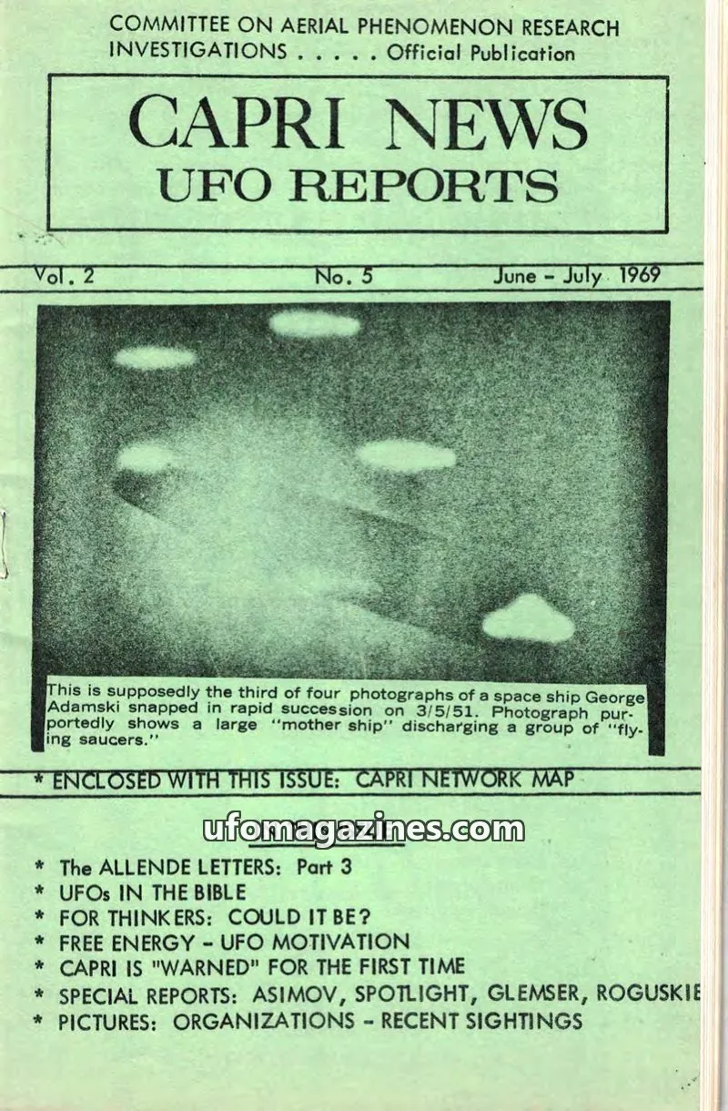 Cover of COMMITTEE ON AERIAL PHENOMENON RESEARCH INVESTIGATIONS issue 5: CAPRI NEWS UFO REPORTS