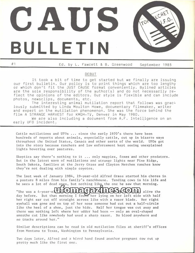 Cover of CAUS issue #1: CAUS BULLETIN