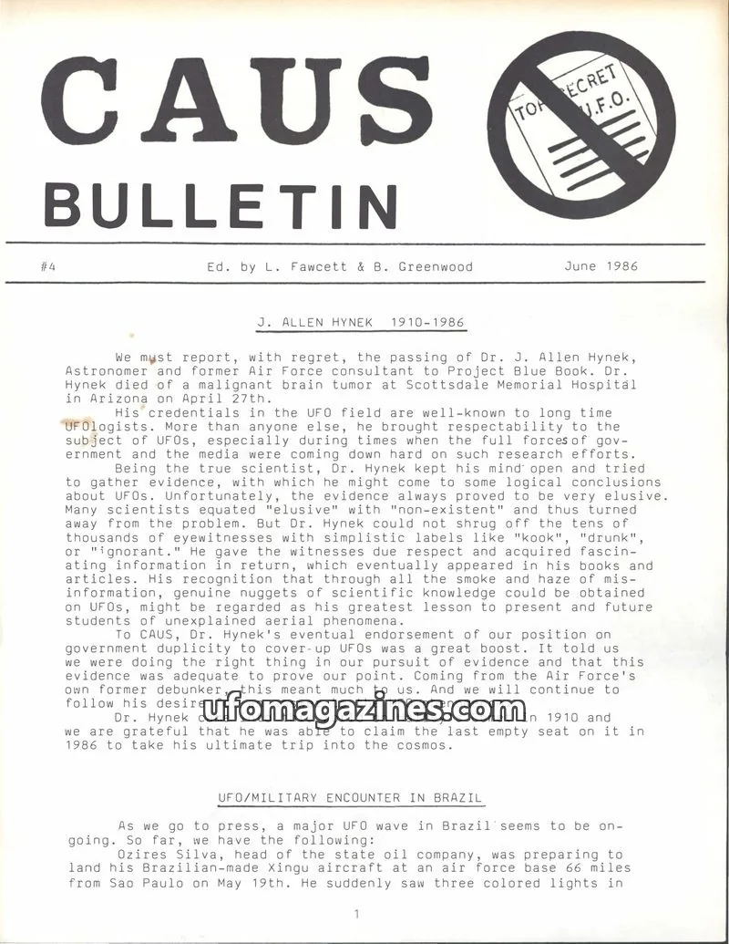Cover of CAUS issue #4: CAUS BULLETIN