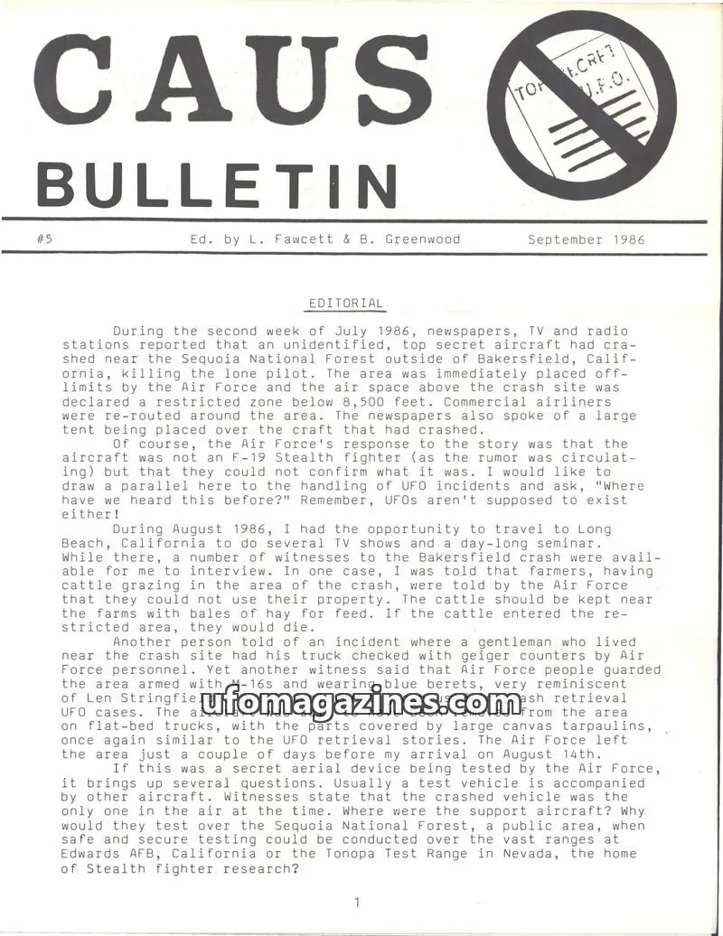 Cover of CAUS Bulletin (CAUS) issue #5: CAUS BULLETIN