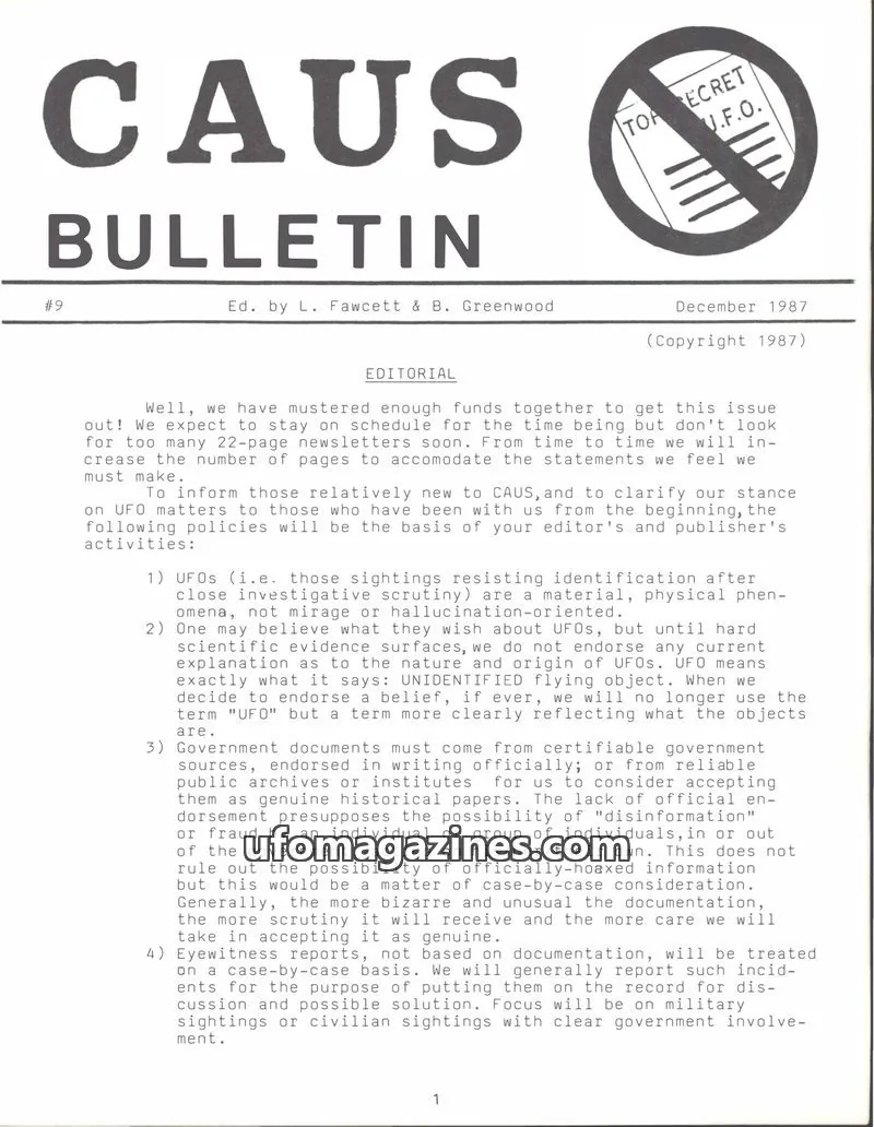 Cover of CAUS issue #9: CAUS BULLETIN