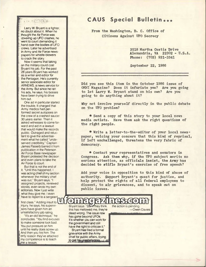 Cover of CAUS Bulletin (CAUS) issue ***: CAUS Special Bulletin
