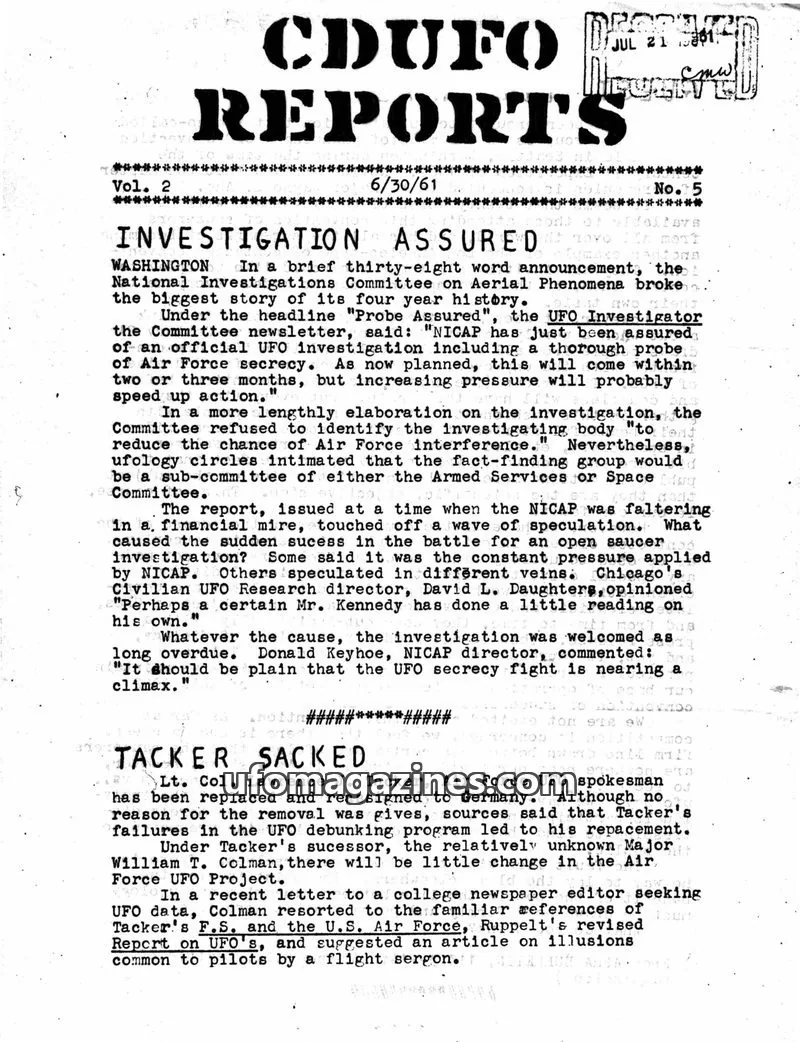 Cover of APRA issue No. 5: CDUFO REPORTS