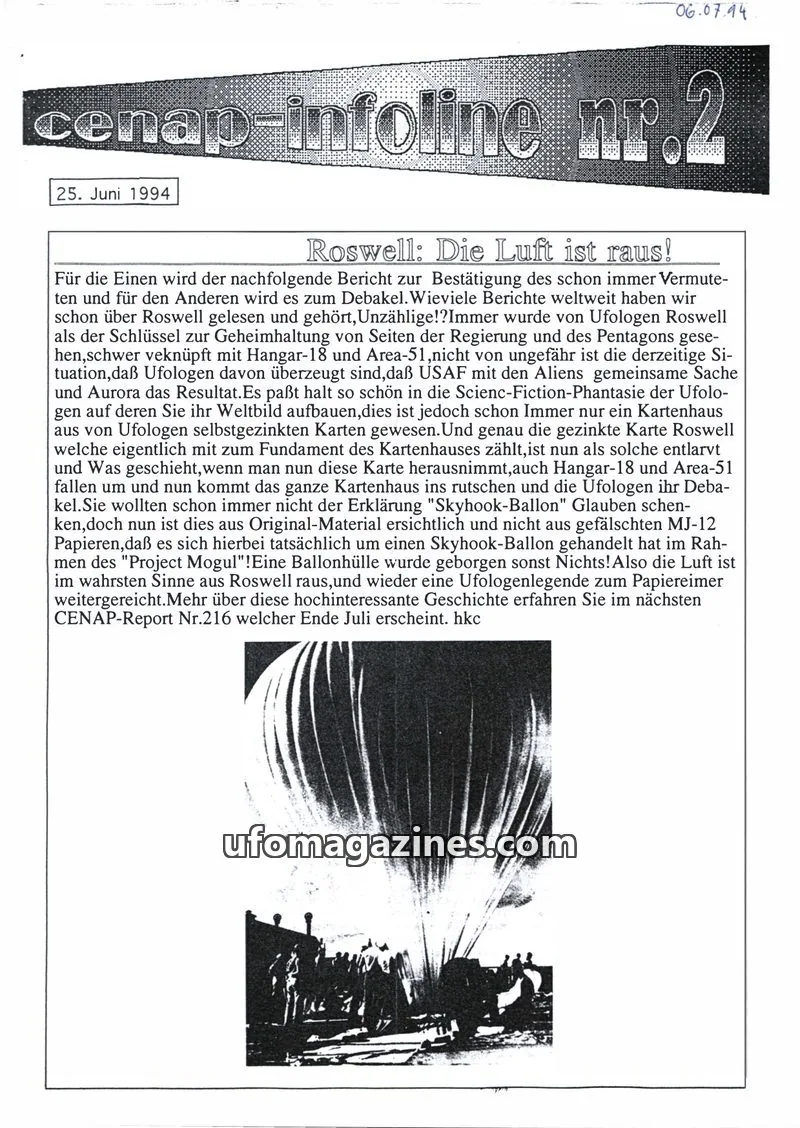Cover of CENAP issue nr.2: cenap-infoline