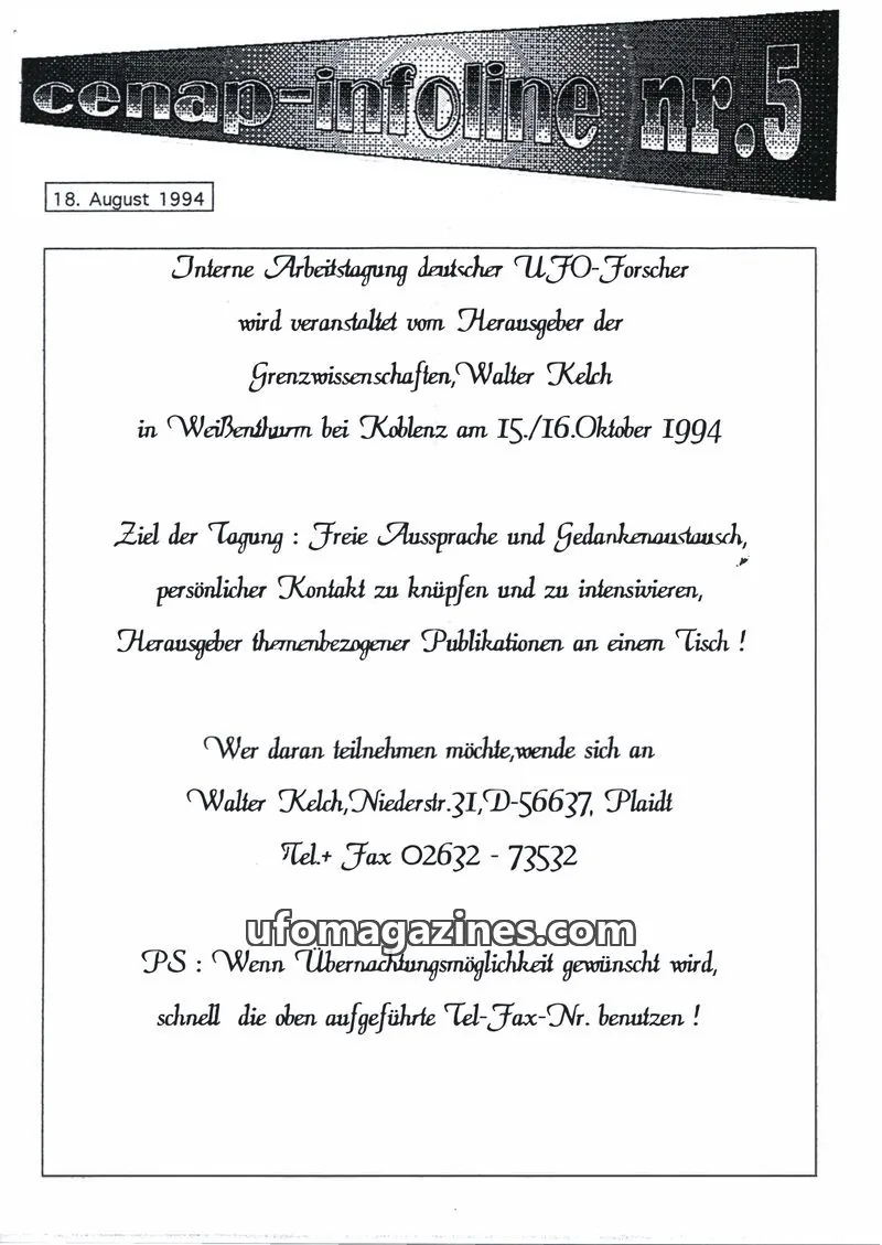Cover of CENAP issue nr.5: cenap-infoline