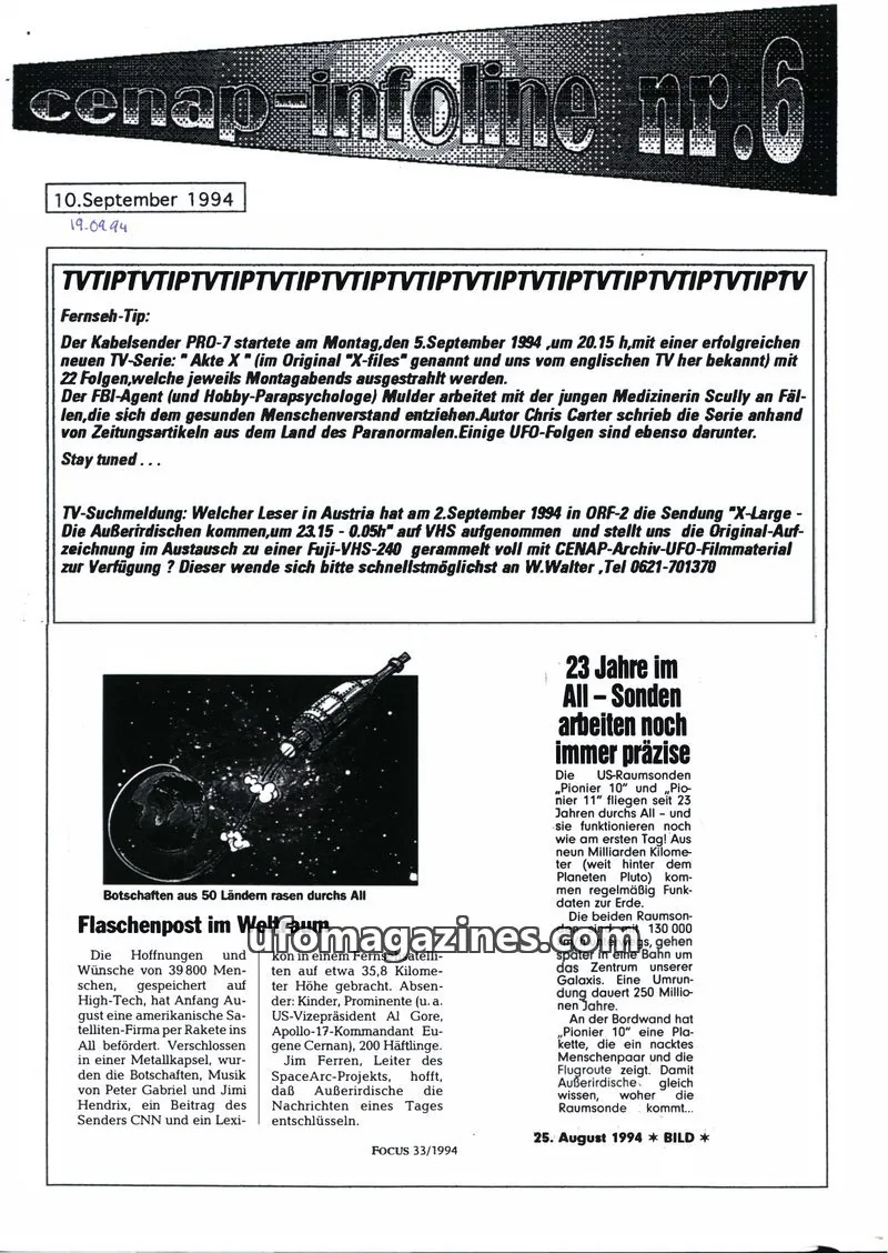 Cover of CENAP issue 6: cenap-infoline