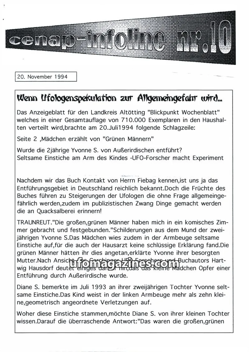 Cover of CENAP Infoline (CENAP) issue nr.10: cenap-infoline