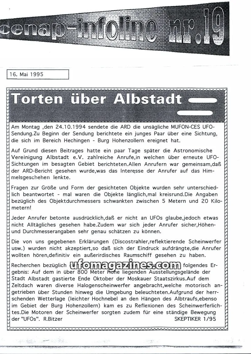 Cover of CENAP Infoline (CENAP) issue nr.19: cenap-infoline