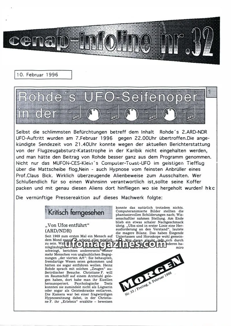 Cover of CENAP issue nr. 32: cenap-infoline