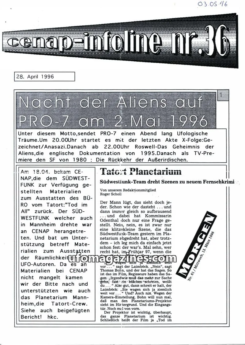 Cover of CENAP issue nr. 36: cenap-infoline