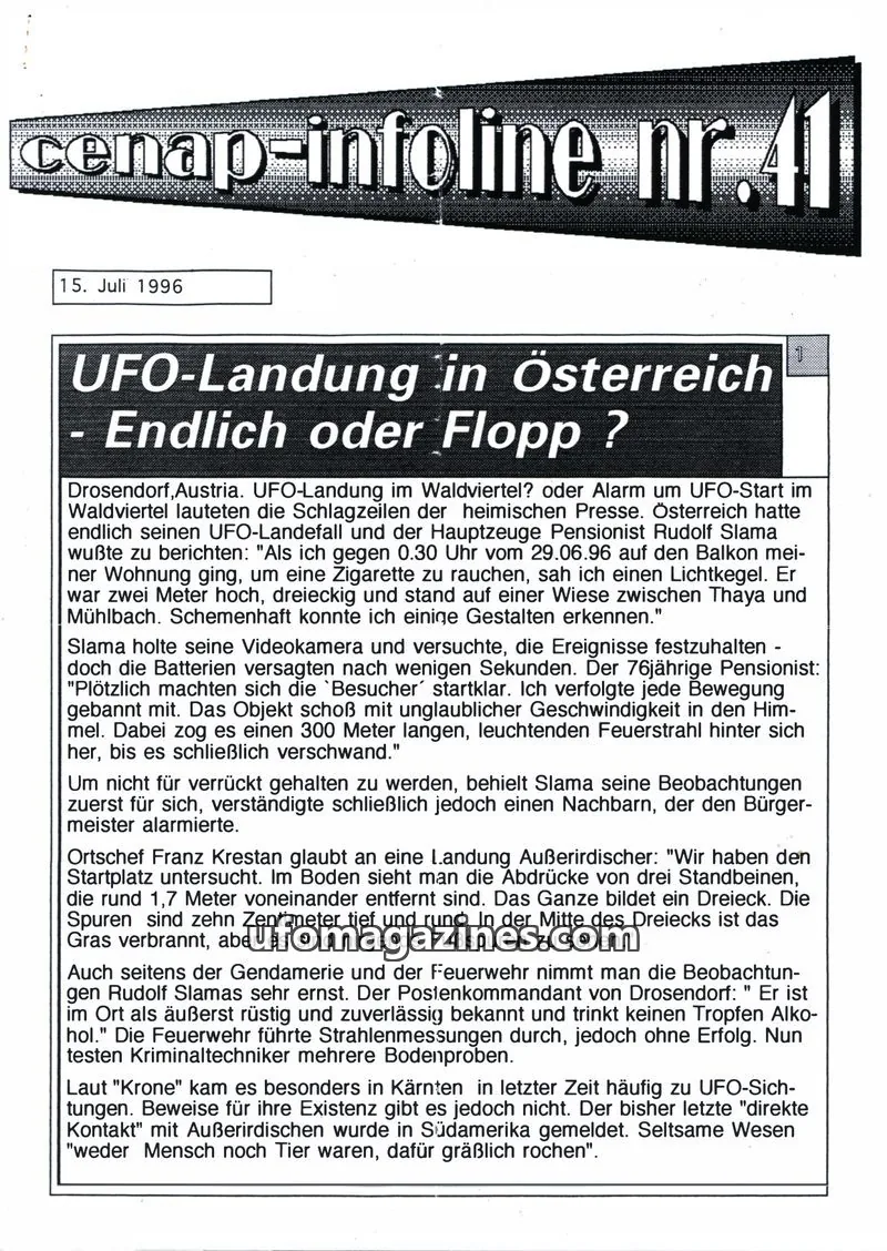Cover of CENAP Infoline (CENAP) issue 41: cenap-infoline