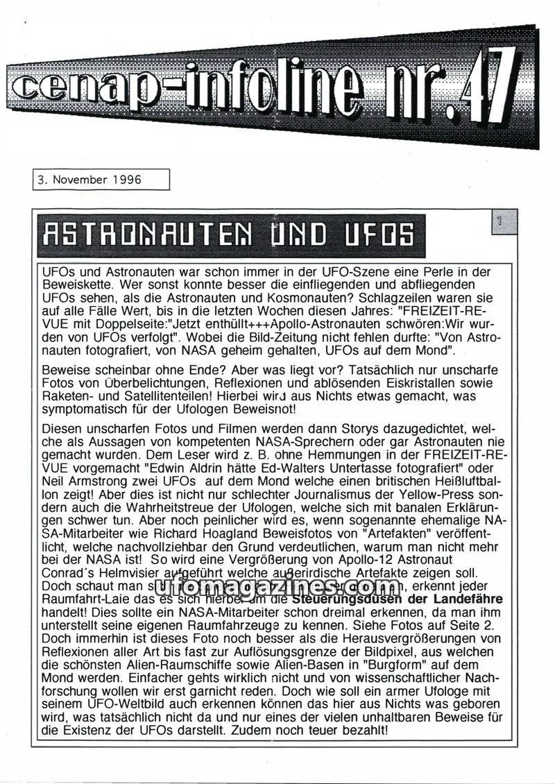 Cover of CENAP Infoline (CENAP) issue nr. 47: cenap-infoline