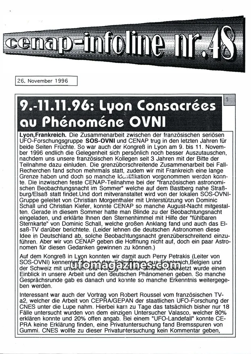 Cover of CENAP issue nr. 48: cenap-infoline