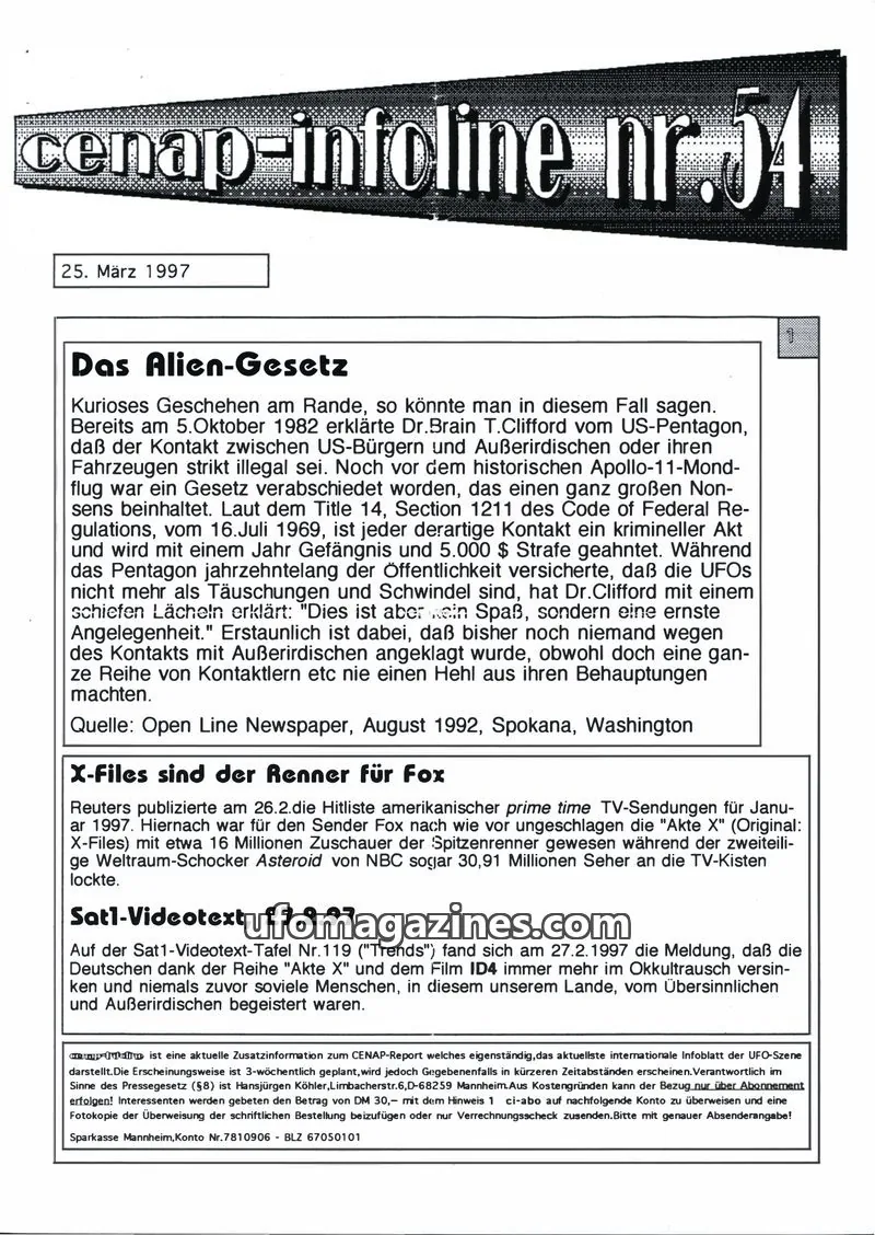 Cover of CENAP issue 04: cenap-infoline
