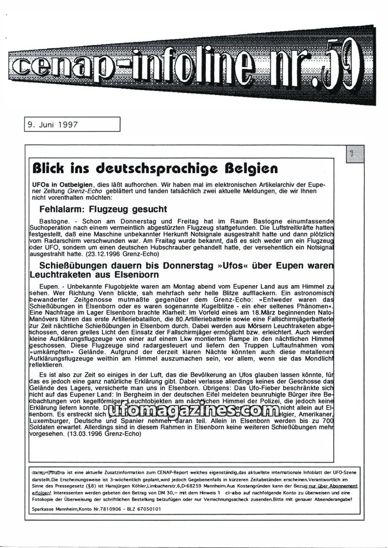 Cover of CENAP issue 19: cenap-infoline