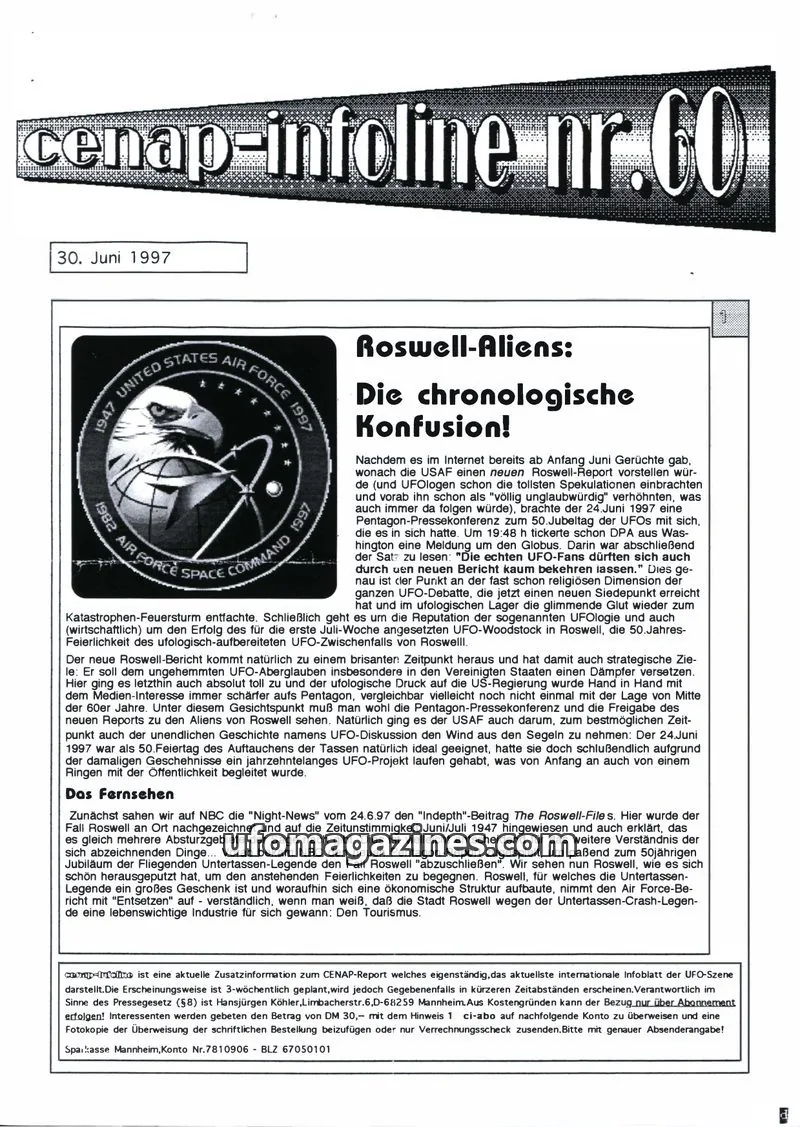 Cover of CENAP Infoline (CENAP) issue nr. 60: cenap-infoline