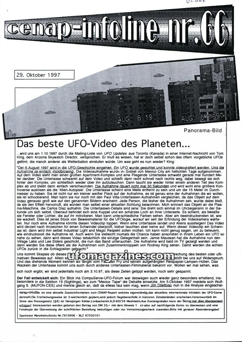 Cover of CENAP issue nr.66: cenap-infoline