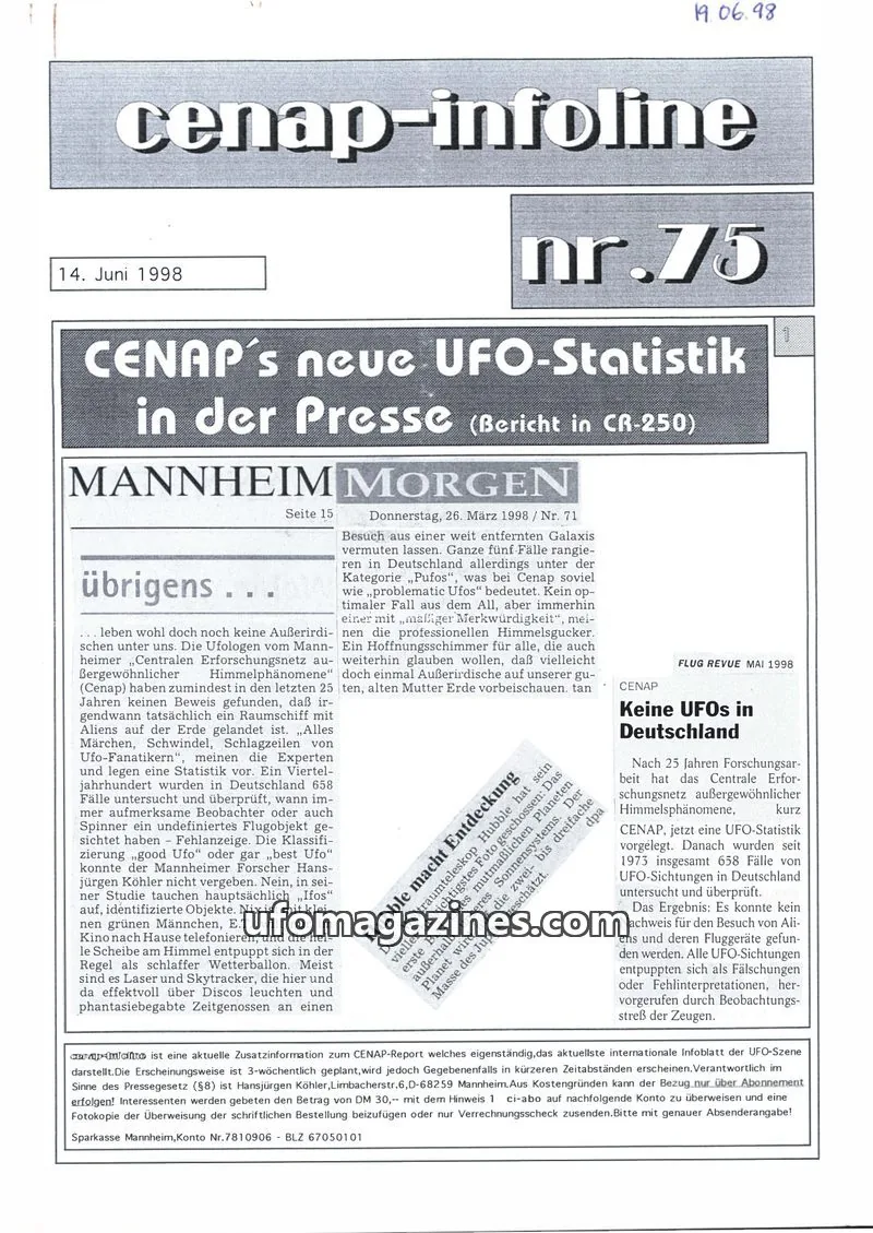 Cover of CENAP Infoline (CENAP) issue 75: cenap-infoline
