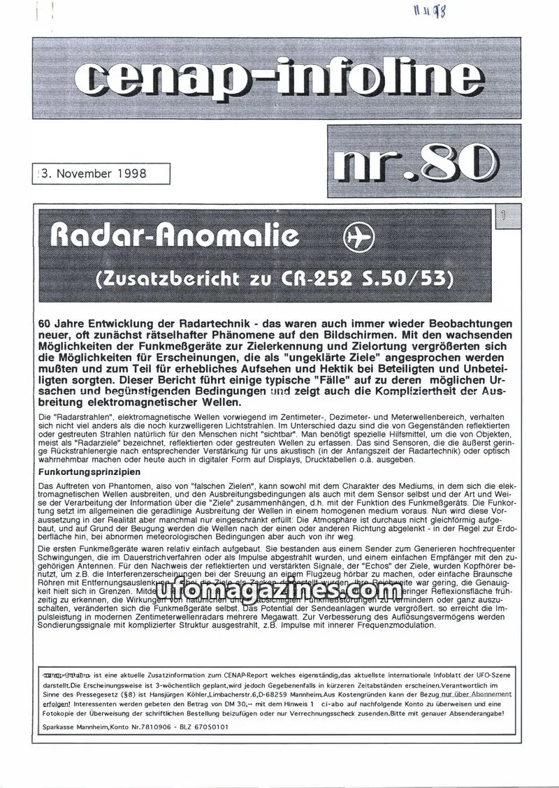 Cover of CENAP Infoline (CENAP) issue 80: cenap-infoline