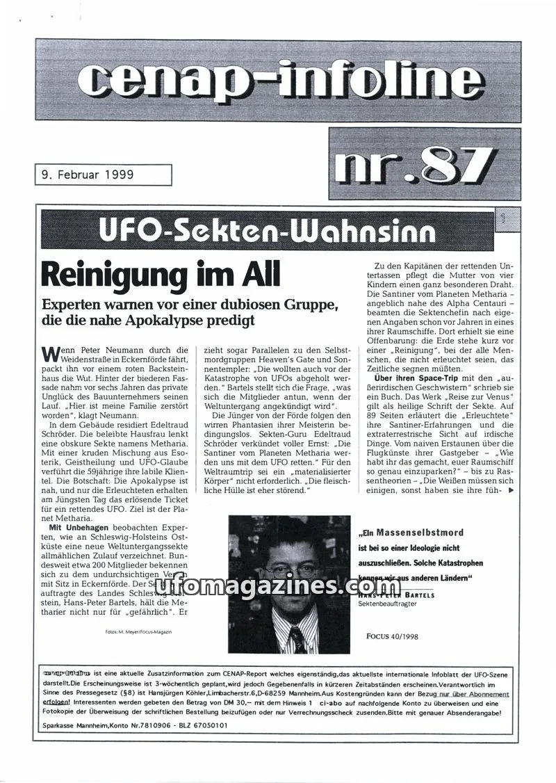 Cover of CENAP Infoline (CENAP) issue 87: cenap-infoline