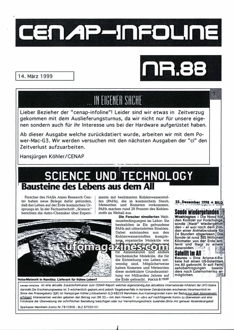 Cover of CENAP issue NR.88: CENAP-INFOLINE