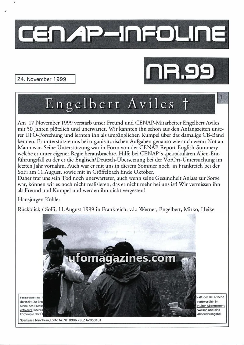 Cover of CENAP issue NR.99: CENAP-INFOLINE