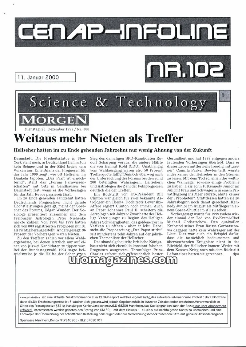 Cover of CENAP issue NR.102: CENAP-INFOLINE